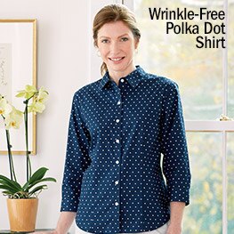 Wrinkle-Free Polka Dot Shirt