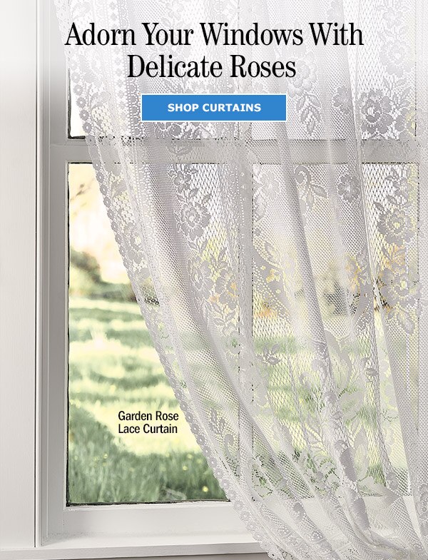 Adorn Your Windows With Delicate Roses. Shop Curtains. Garden Rose Lace Curtain