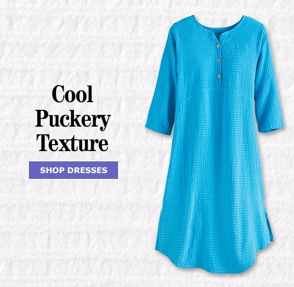 Cool Puckery Texture. Shop Dresses. Crinkle Cotton Popover Dress