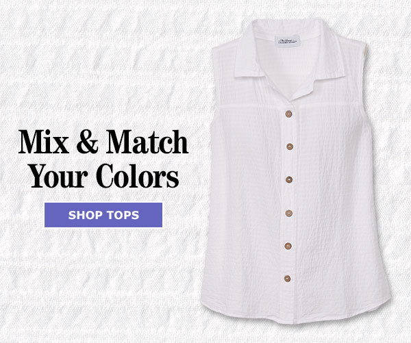 Mix & Match Your Colors. Shop Tops. Women's Crinkle Cotton Sleeveless Button-Front Top