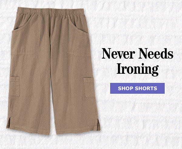 Never Needs Ironing. Shop Shorts. Women's Crinkle Cotton Bermuda Shorts