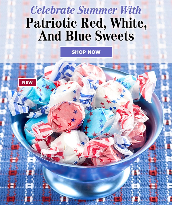 Celebrate Summer With Patriotic Red, White, and Blue Sweets. Shop Now. New: Americana Saltwater Taffy, 20 Ounce Bag